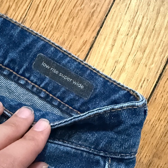 Circus NY Sam Edelman Low Rise Super Wide Leg Distressed Jeans Size 28 - Picture 6 of 11